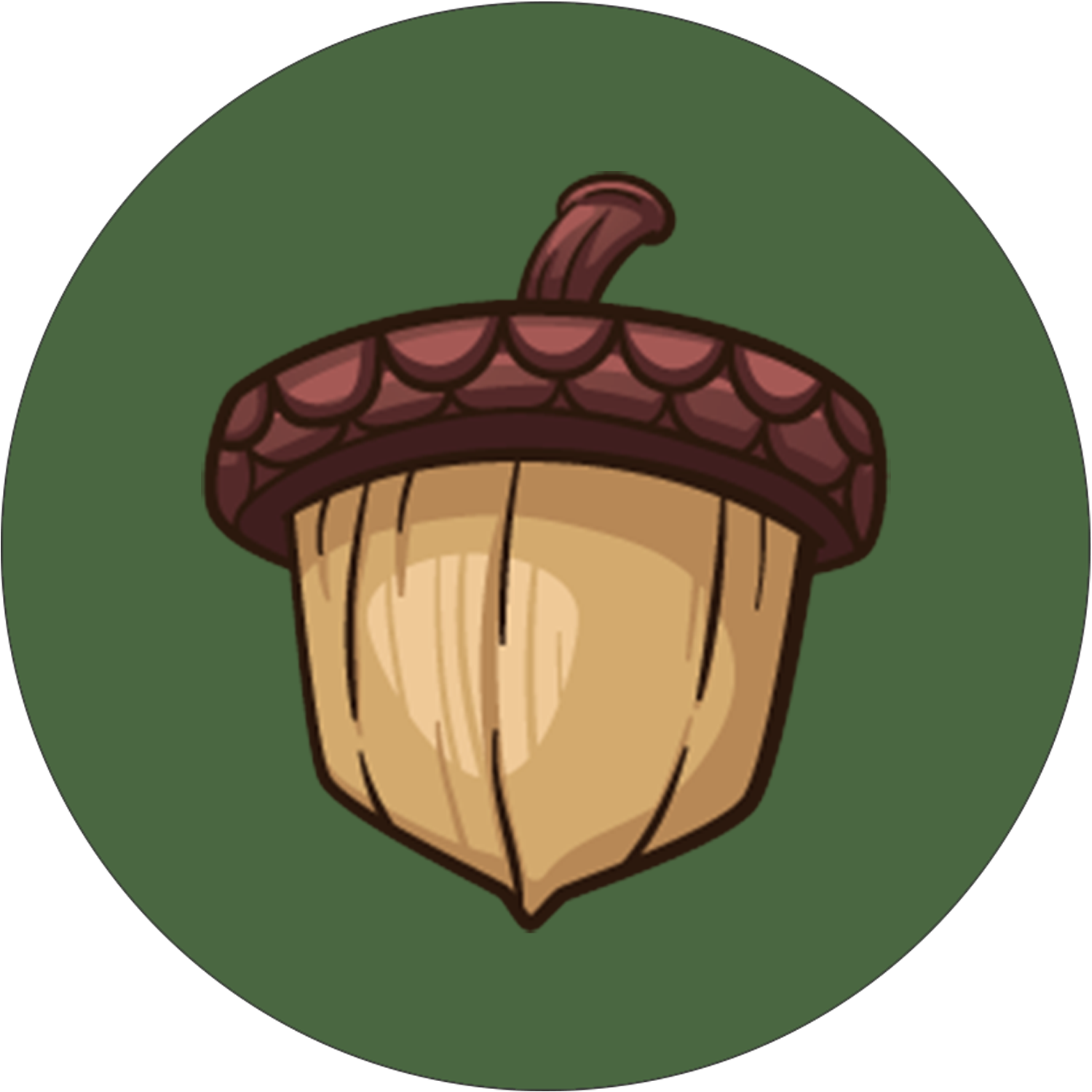 Simple Edible wild acorn logo